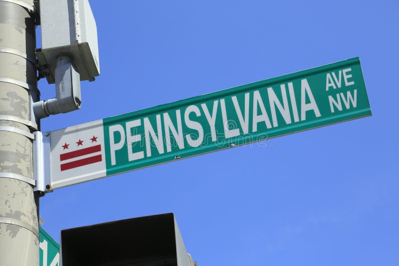 Road sign for Pennsylvania ave in Washington DC