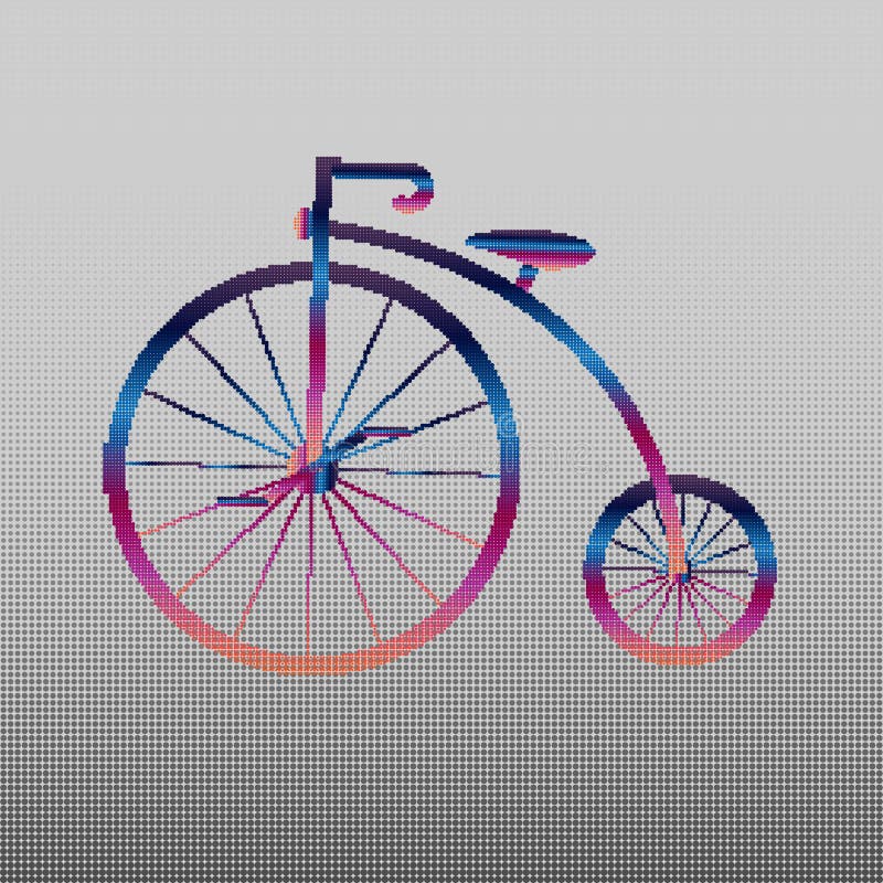 Penny-farthing icon white on green background. antique old bicycle with big wheels. Multicolored antique old vector illustration Penny-farthing icon white on green background. antique old bicycle with big wheels. Multicolored antique old vector illustration
