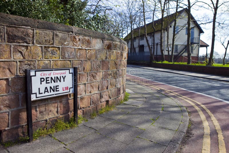 Penny Lane in Liverpool. The street was immortalised in a song by 'The Beatles'.