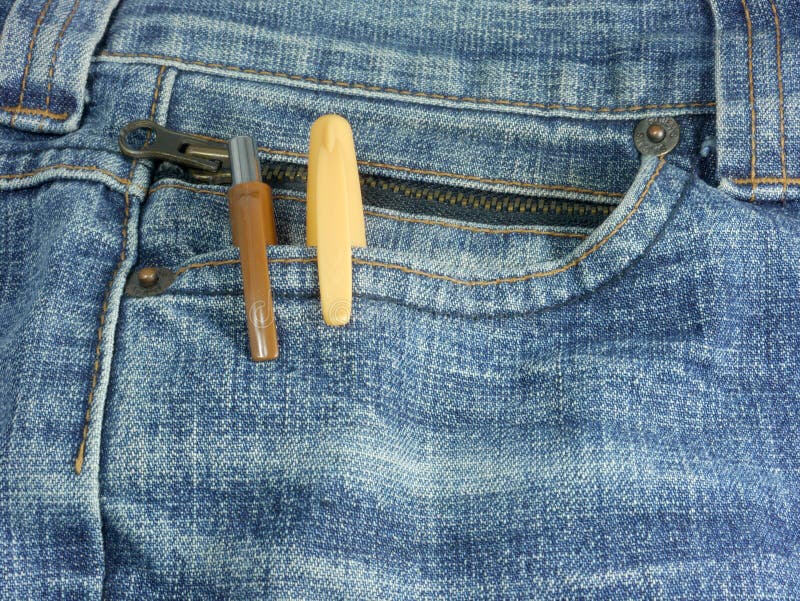 Pens in Blue Jeans Pocket stock photo. Image of clothing 37435622