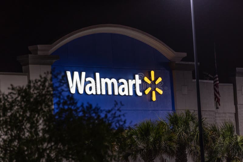 Walmart sign at night