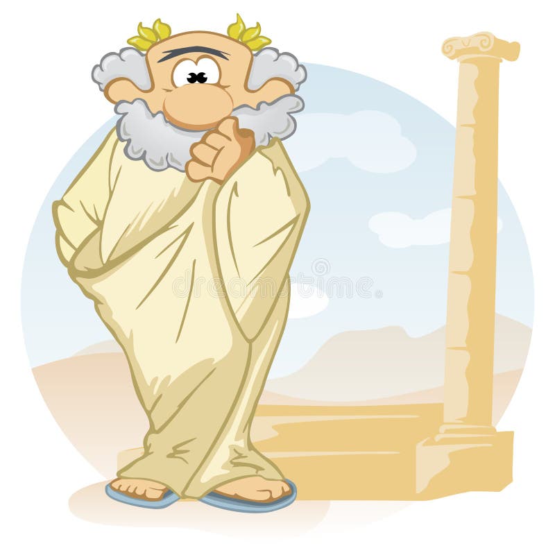 Pensador de desenho animado ilustração royalty free