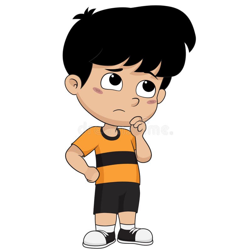 Criança a pensar. Vetor e ilustração ilustração do vetor