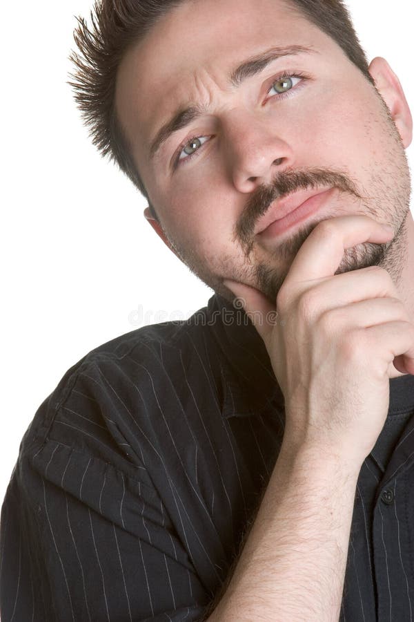 Pensamento do homem imagens de stock Pensamento do homem imagens de stock