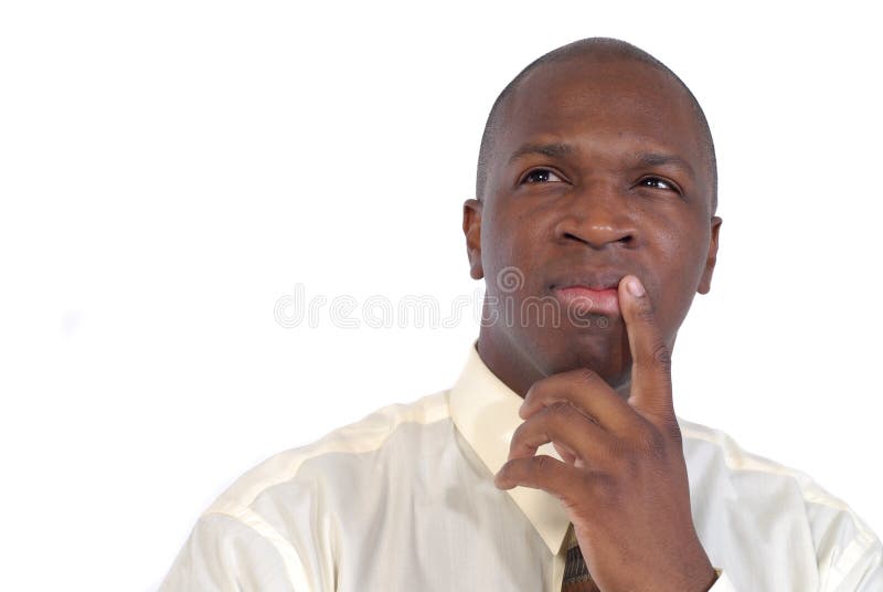 Pensamento do homem de negócios foto de stock Pensamento do homem de negócios foto de stock