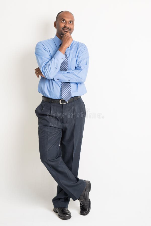 Empresário indiano a pensar imagens de stock