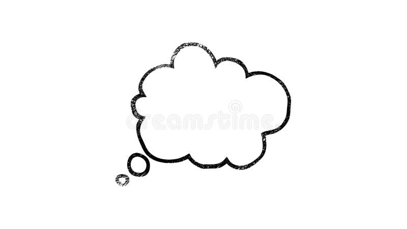 Pensar en la burbuja de la nube boicotear doodles siendo animados. garabato móvil dibujado a mano sobre fondo blanco
