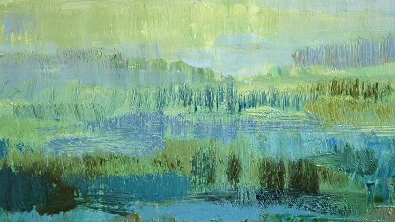 Groene olieverfstreken op canvas. Abstracte achtergrond royalty-vrije stock afbeelding