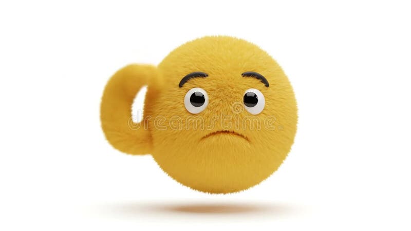 Penser Fluffy Caractère Scratching Tête sur fond blanc illustration libre de droits