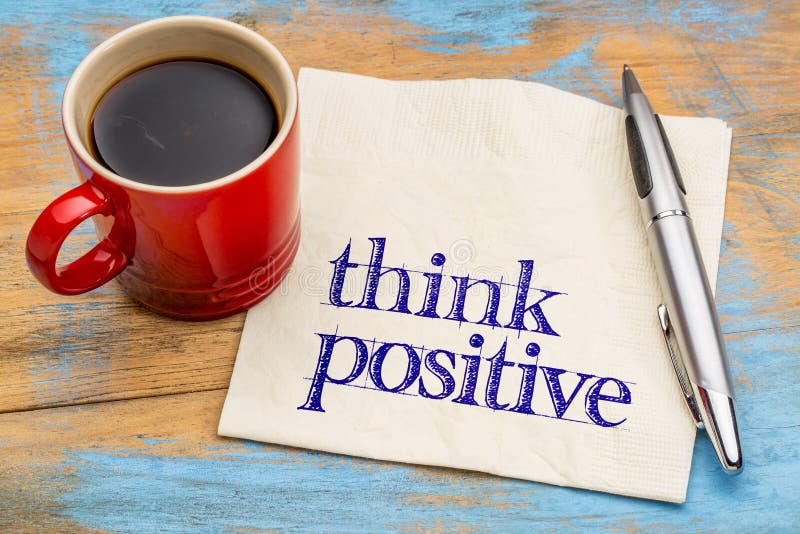 Pensez le positif - concept de serviette photo stock Pensez le positif - concept de serviette photo stock