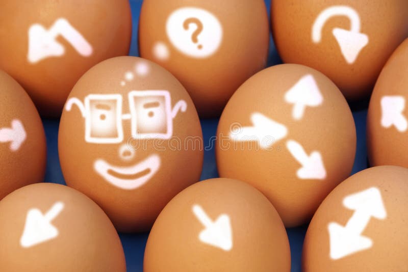 Figurative, Creative Thinking and Comical Development Roads on natural Eggs. Concept and Idea for business. Figurative, Creative Thinking and Comical Development Roads on natural Eggs. Concept and Idea for business