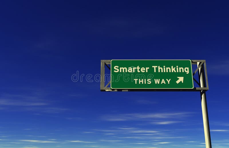 Super high resolution 3D render of freeway sign, next exit... Smarter Thinking!. Super high resolution 3D render of freeway sign, next exit... Smarter Thinking!