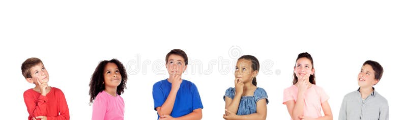 Pensive children thinking about something royalty free stock image Pensive children thinking about something royalty free stock image