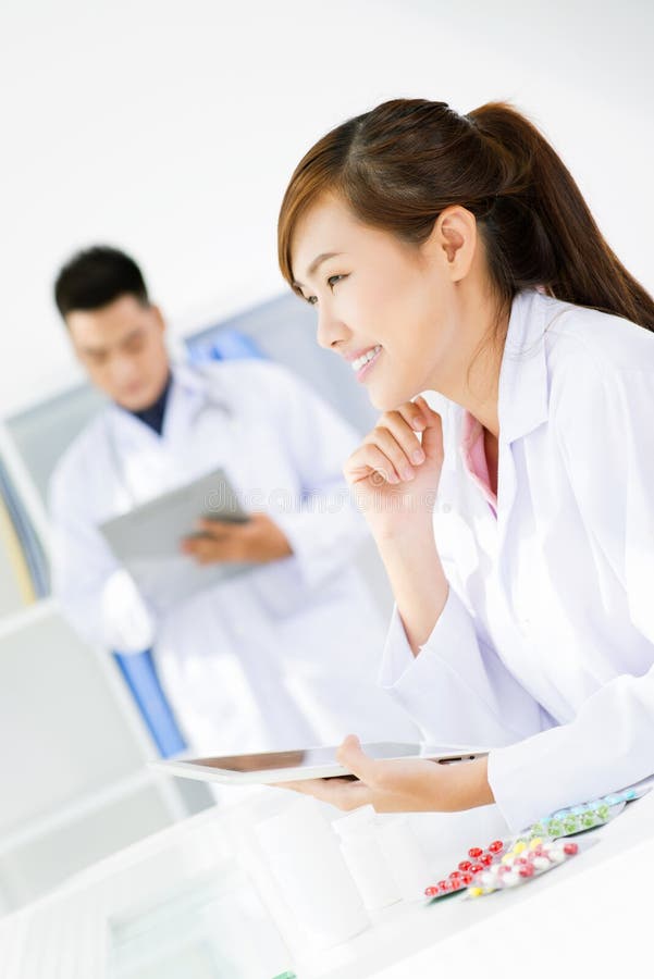 Pensive doctor stock photos