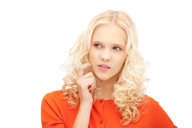 Pensive woman stock photo. Image of model, human, female 21599036