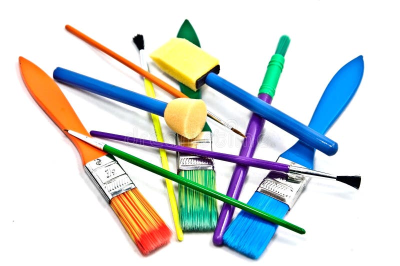 Pensule colorate pentru pictură royalty free stock images
