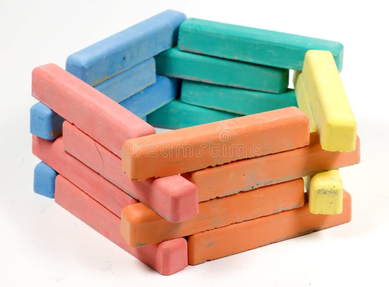 Pentagon from childrens colored chalk