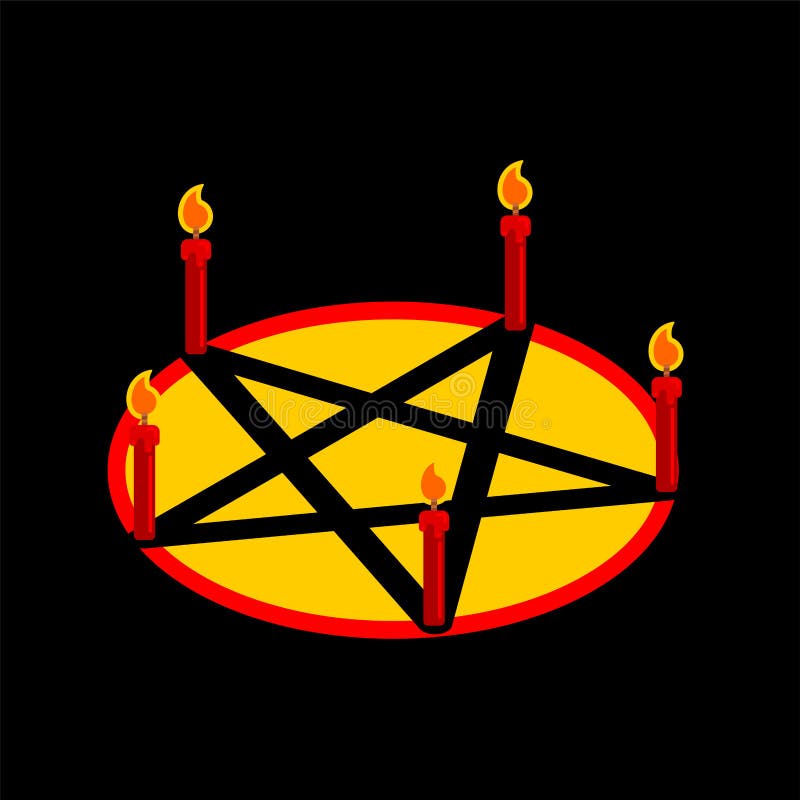 Pentagram do diabo Sinal de Satã Símbolo ritual Demônio da chamada Blac ilustração stock Pentagram do diabo Sinal de Satã Símbolo ritual Demônio da chamada Blac ilustração stock