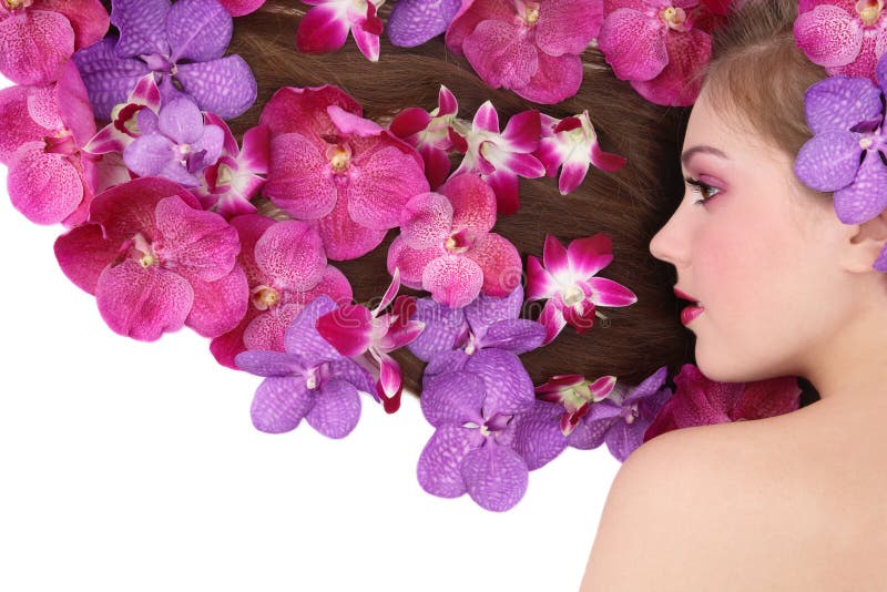 Penteado de orquídeas imagem de stock