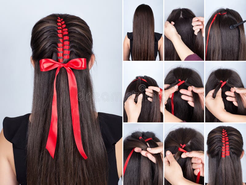 Penteado da trança com curso da burocracia fotos de stock Penteado da trança com curso da burocracia fotos de stock