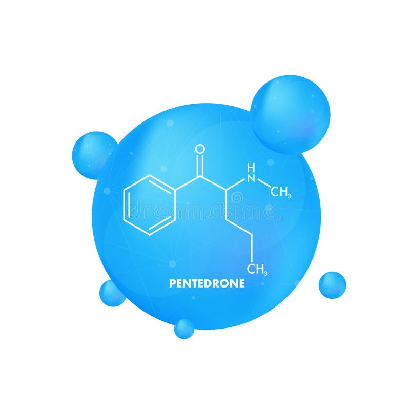 pentedrone-formula-pentedrone-molecular-structure-stock-vector