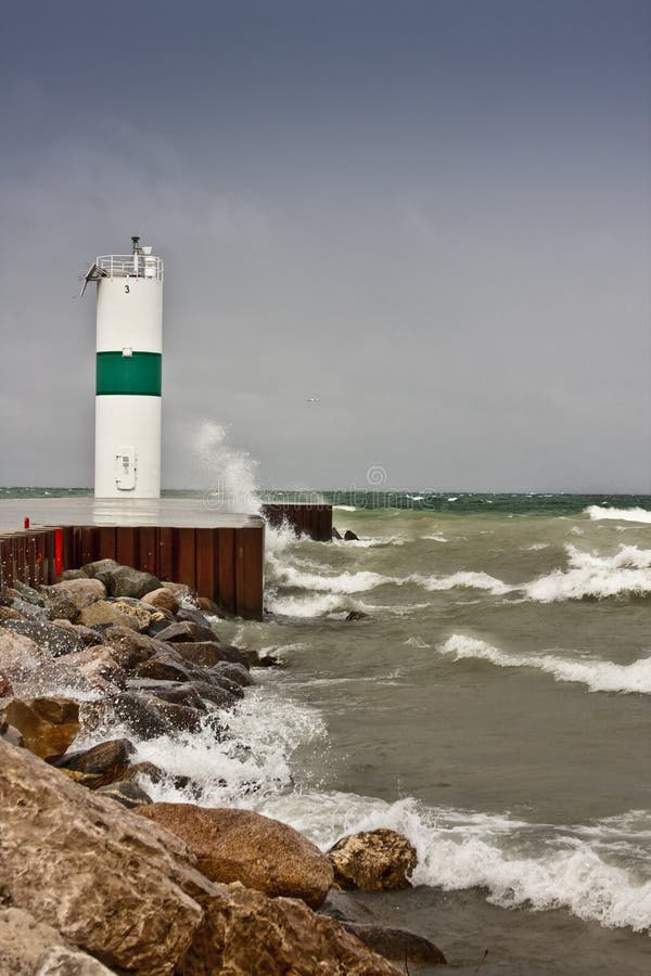 Pentwater North Pierhead stock photo. Image of boating 12432030