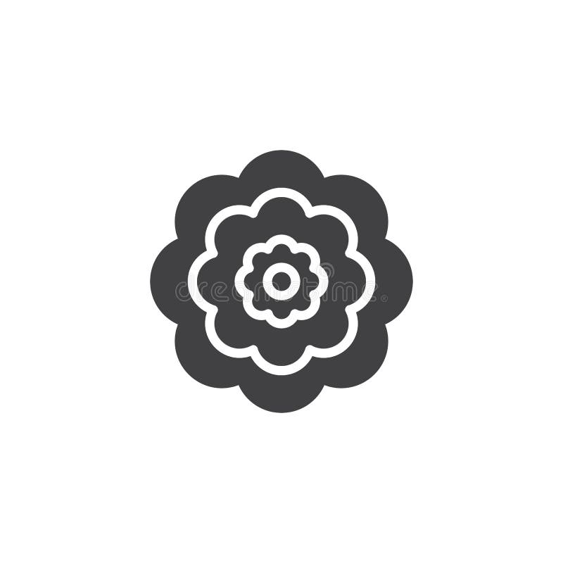 Peony flowers vector icon stock vector. Illustration of botany - 114473048