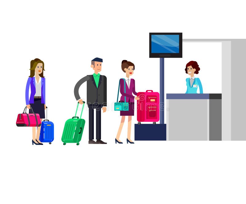 People In Airport Stock Vector Illustration Of Visitor 70025335