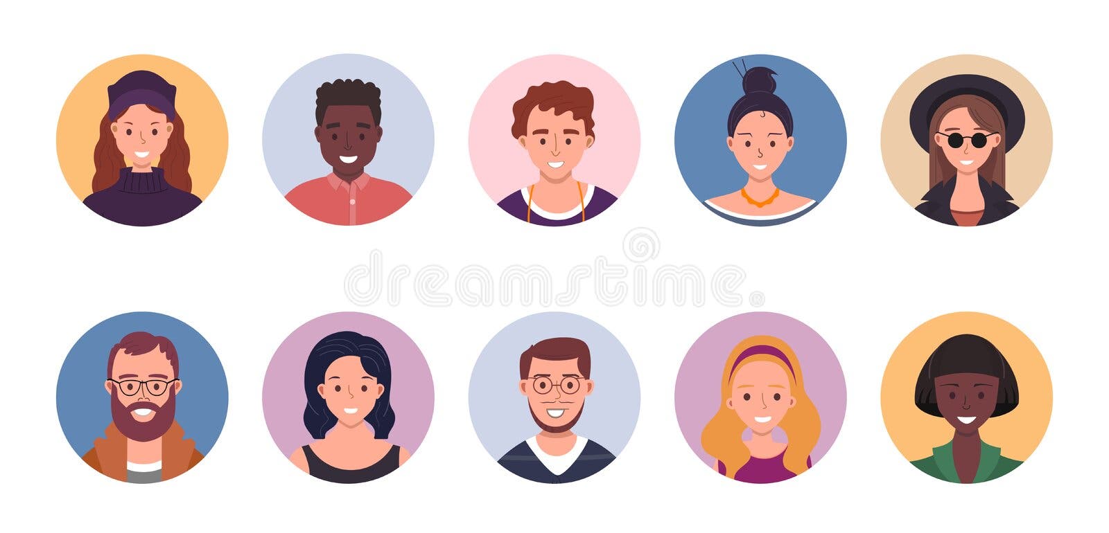 People Icons Set Avatar Profile Diverse Stock Vector (Royalty Free)  1707878122