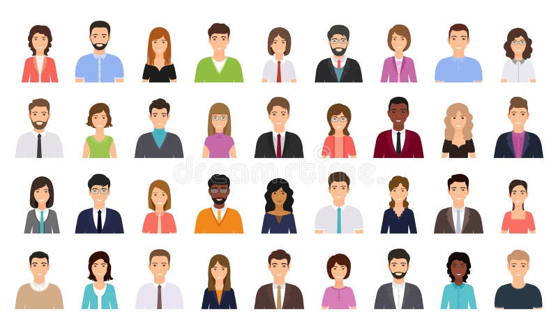 People Avatars Vector Free Icon Set 