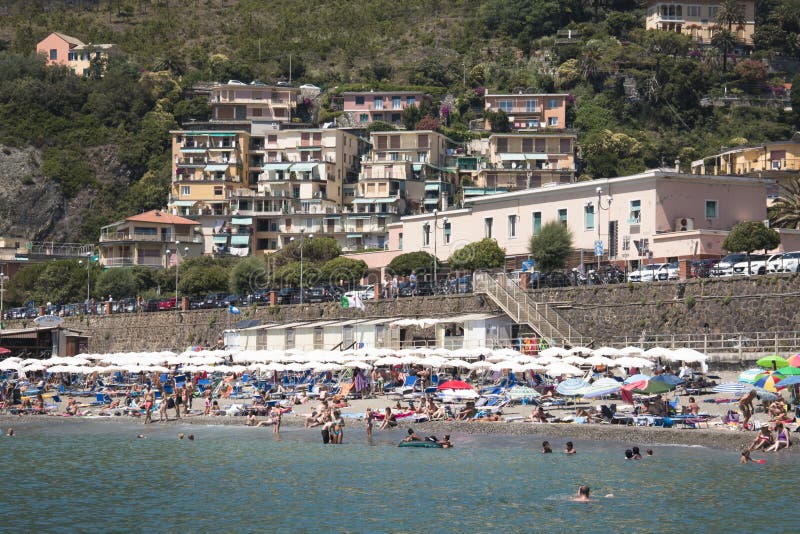 People on the Beach in Levanto, Italy Editorial Stock Image - Image of ...