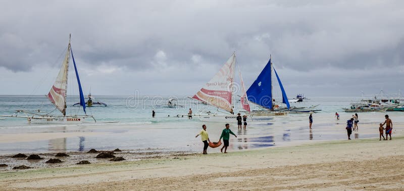 People on the beach at sunny day in Boracay, Philippines. Philippines atm machine stock images, royalty-free photos and pictures