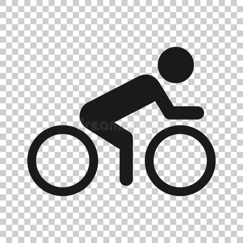 People on bicycle sign icon in transparent style. Bike vector illustration on isolated background. Men cycling business concept vector illustration