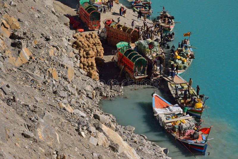 People boating in the Attabad Lake