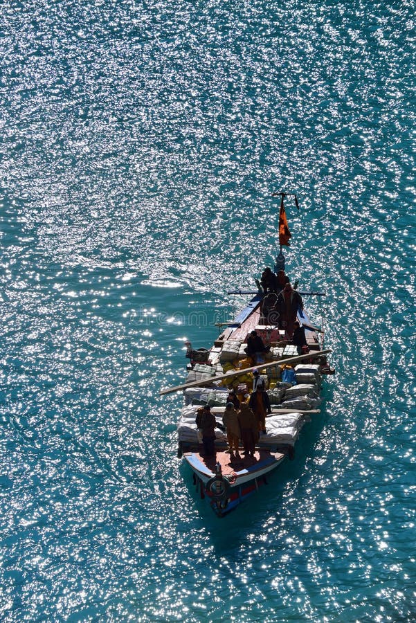 People boating in the Attabad Lake