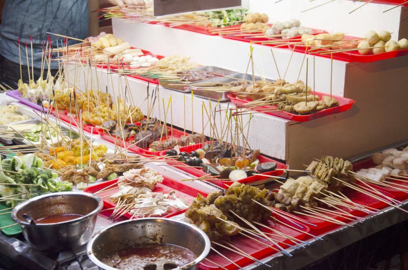 People Buy And Cook Lok Lok Food Malaysian Style At Restaurant Stock