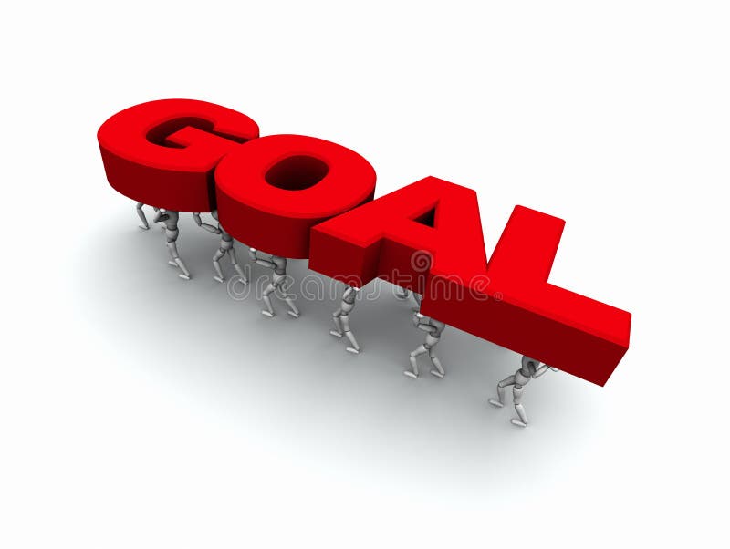 People Carrying The Word 'GOAL' Red Stock Illustration Illustration