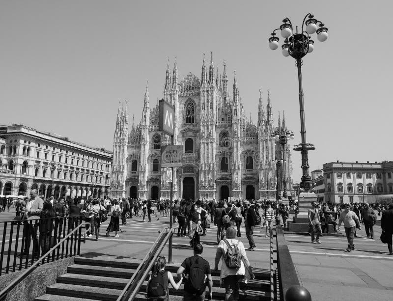 People in City Centre in Milan, Black and White Editorial Stock Photo ...