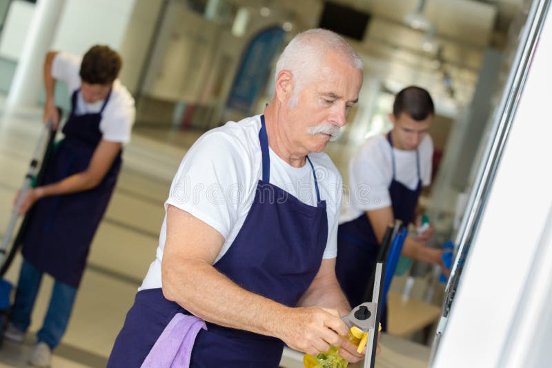 People Cleaning Office As Job Stock Image Image of computer