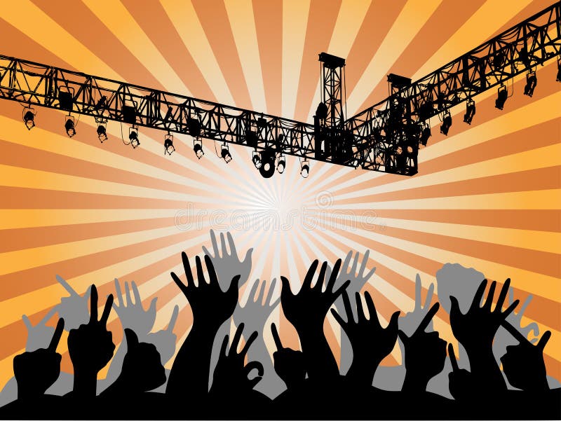 People at the concert stock illustration
