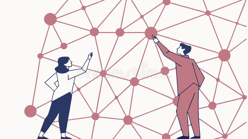 People Connecting Data Network. Global Communication Vector. vector design Generative AI royalty free illustration