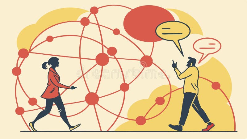 People connecting network, communication and social media illustration vector design Generative AI stock illustration