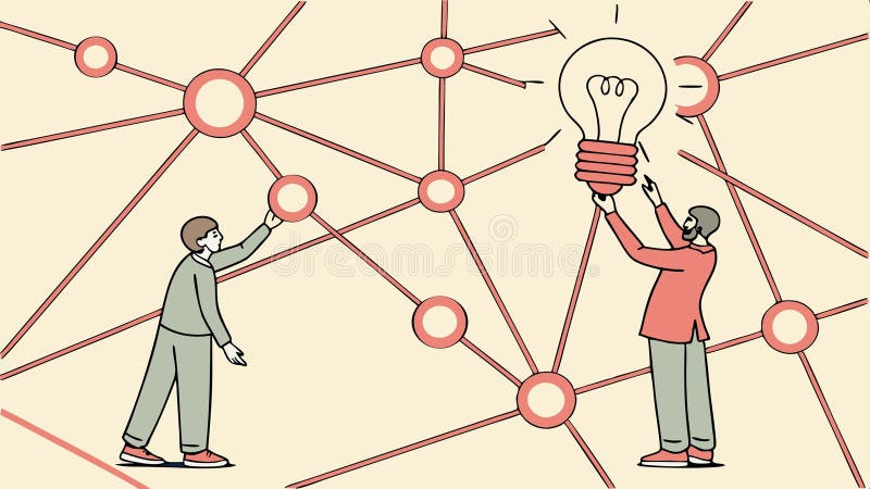People connecting network, teamwork, collaboration, business connection, social network vector design Generative AI stock illustration