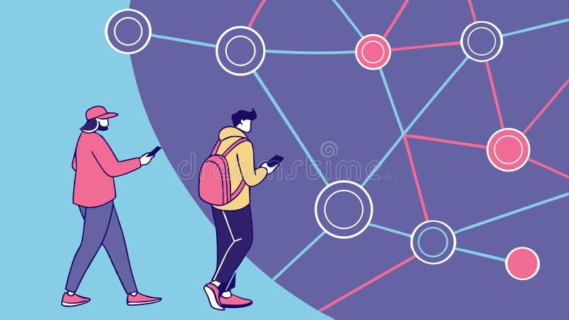 People connecting online, social network concept, vector design Generative AI royalty free illustration