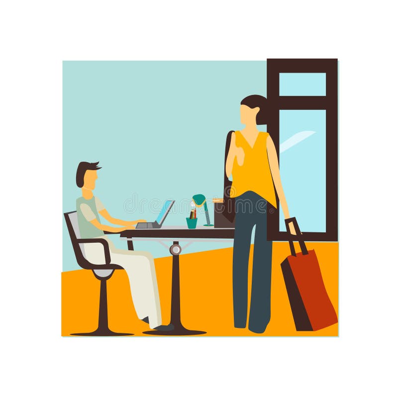 People coworking in the office vector vector sign and symbol isolated on white background, People coworking in the office vector vector illustration People coworking in the office vector vector sign and symbol isolated on white background, People coworking in the office vector vector illustration