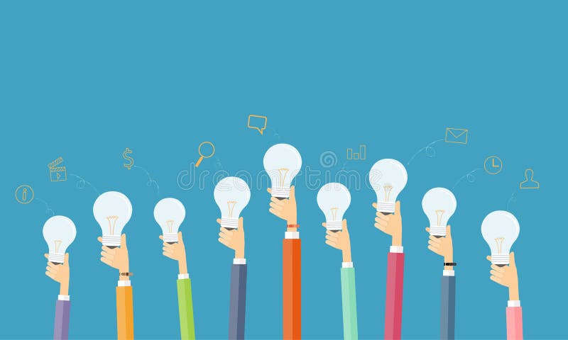People creative and brainstorm idea for business stock illustration People creative and brainstorm idea for business stock illustration
