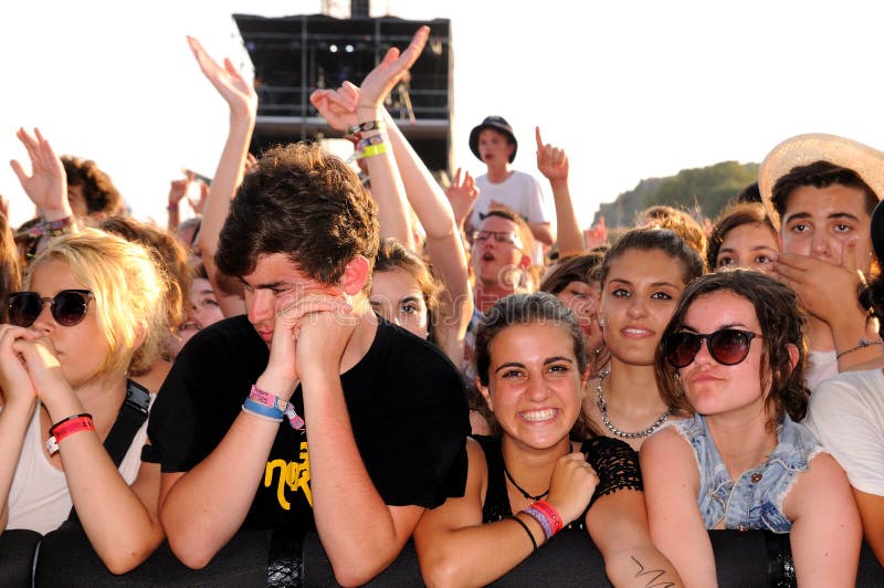 People from the crowd (fans) watch a concert at FIB Festival royalty free stock images People from the crowd (fans) watch a concert at FIB Festival royalty free stock images
