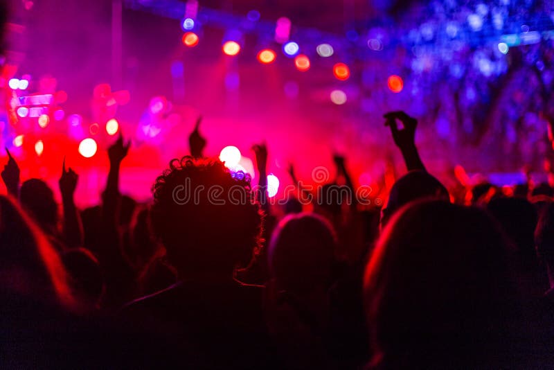 La gente a ballare al concerto rock in italia.