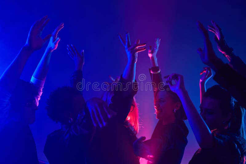 People Dancing in Neon Light Stock Photo - Image of audience, concert ...