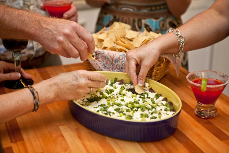 People Dipping Chips Royalty Free Stock Photo Image 20889235